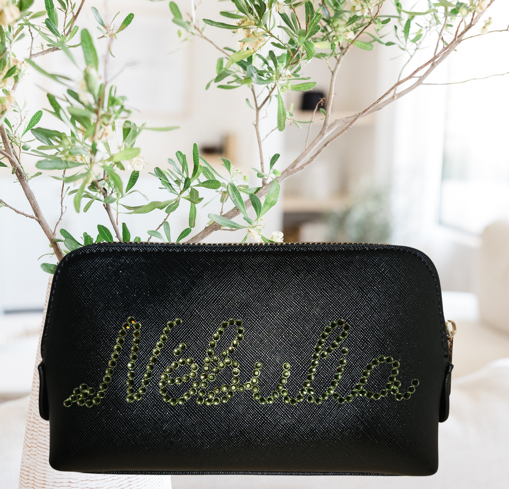 Pochette simili cuir personnalisée avec strass