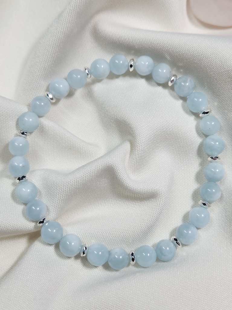 Bracelet Aigue Marine en 6mm