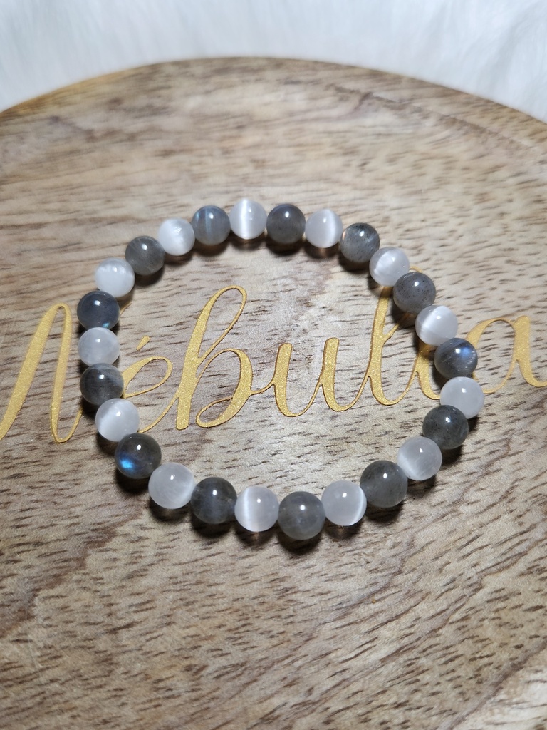 Bracelet Labradorite et Sélénite