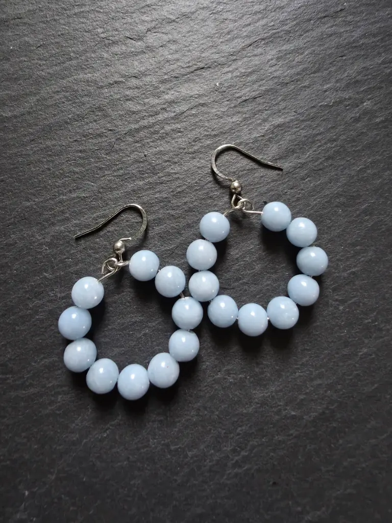 Boucle d'oreilles créole en Angélite 