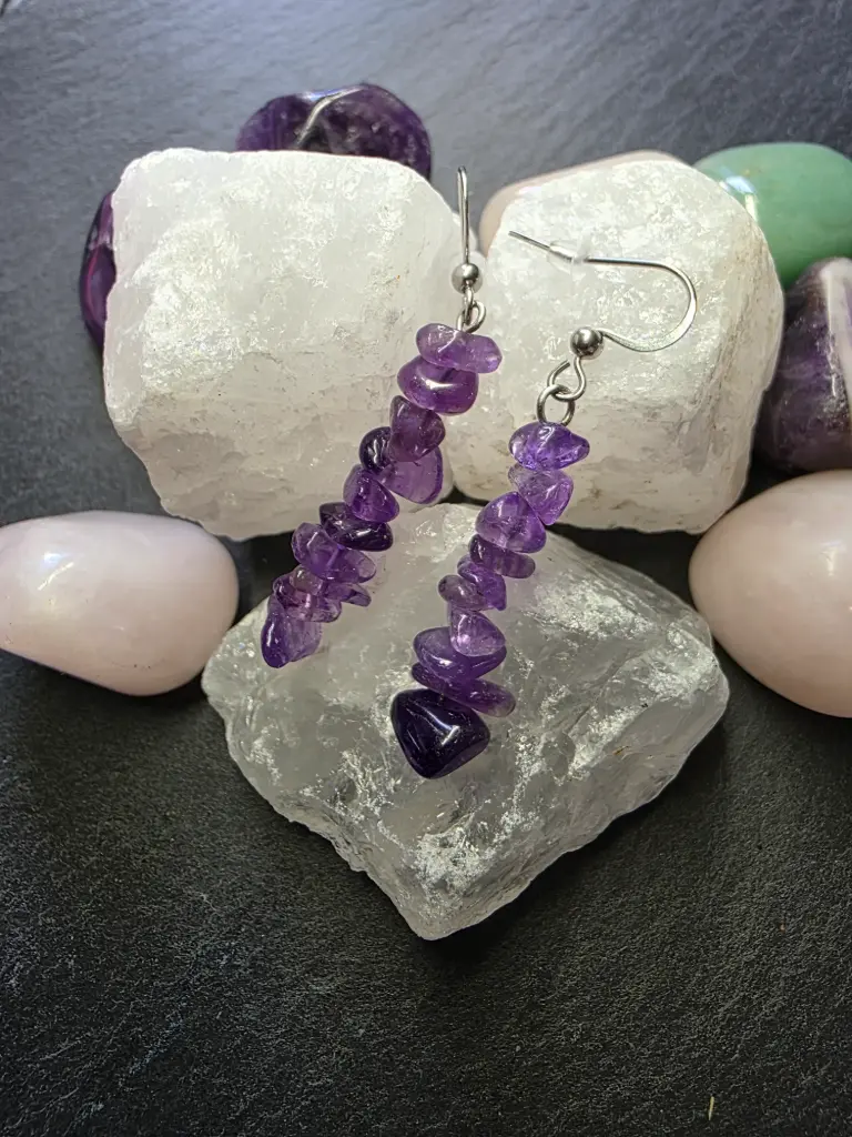 Boucle d'oreille "Elancée" en Améthyste 💜✨  