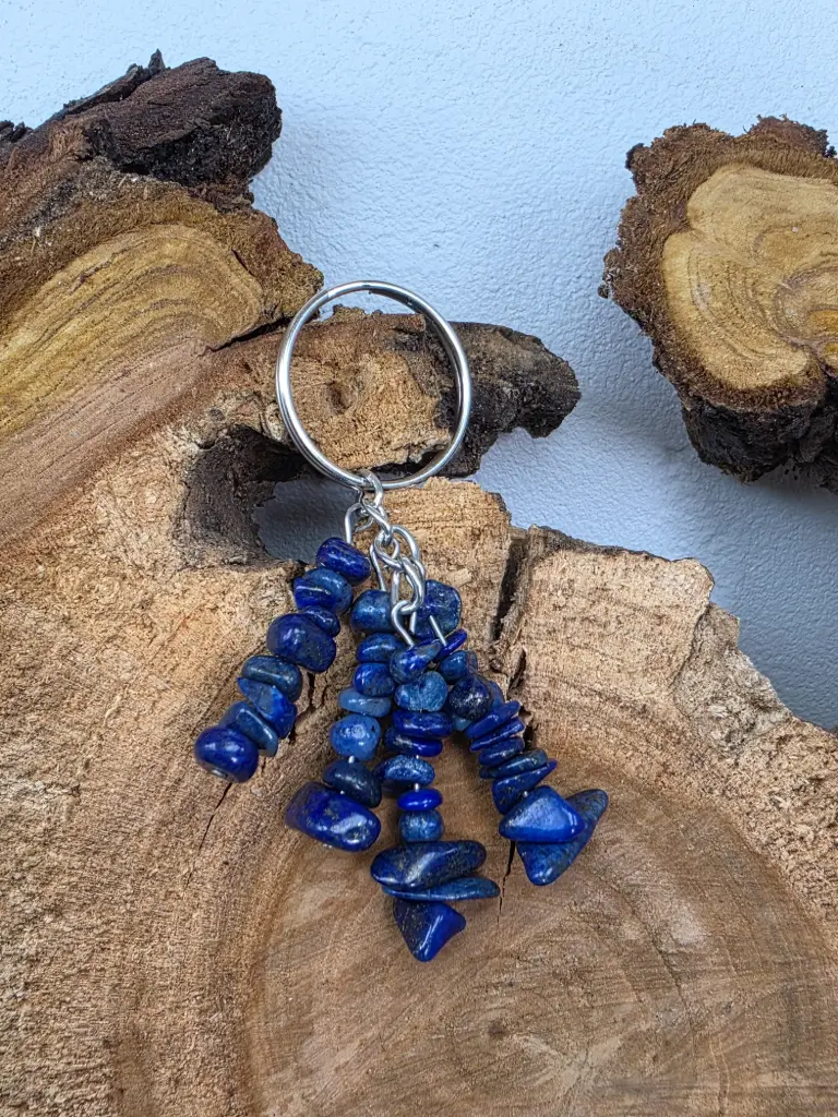 Porte clé Lapis Lazuli corail