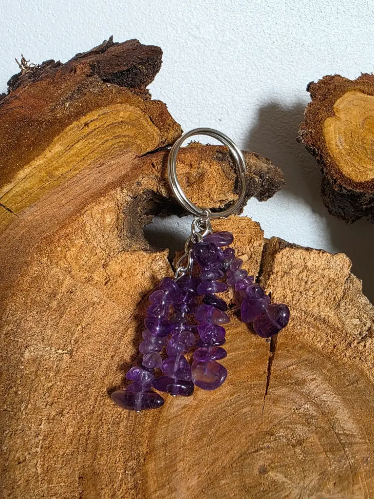 Porte clé Améthyste corail
