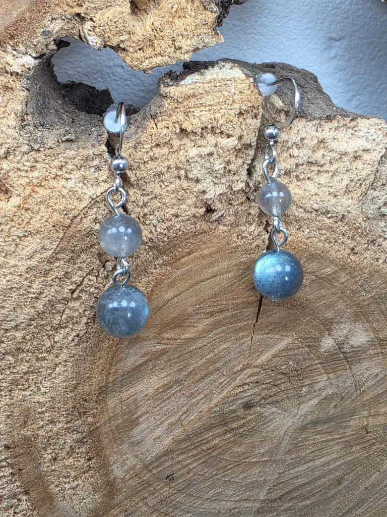 Boucle d'oreille "Douce symphonie" en Labradorite