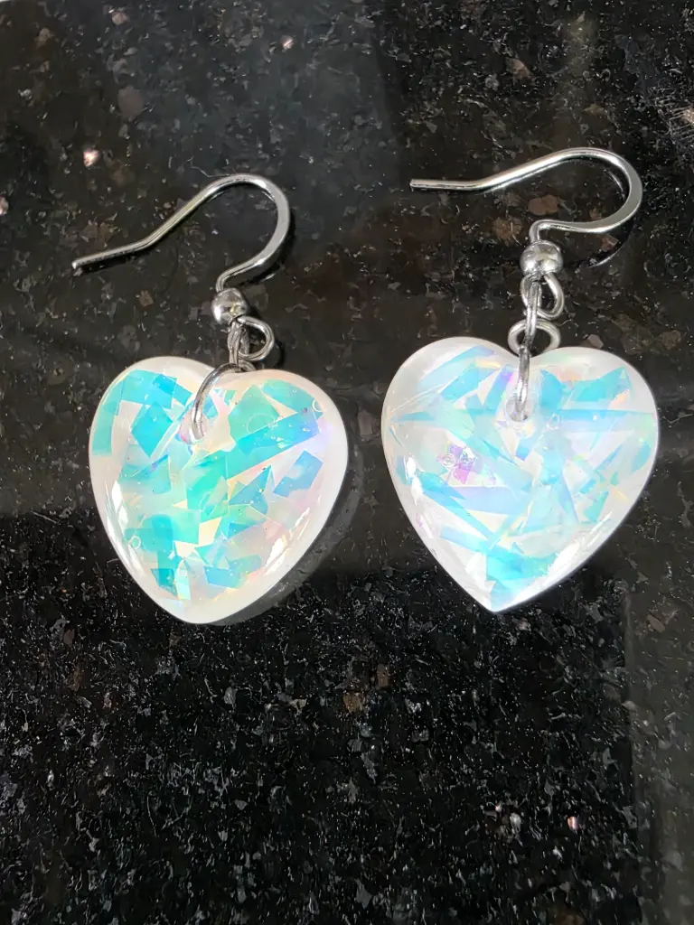 Boucle d'oreille Cœur Holographique 