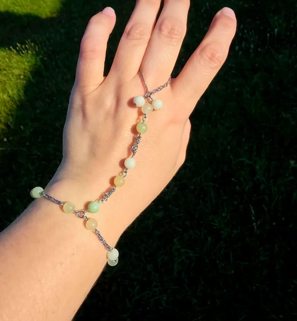 Bijoux de main en perle de Jade verte de Chine