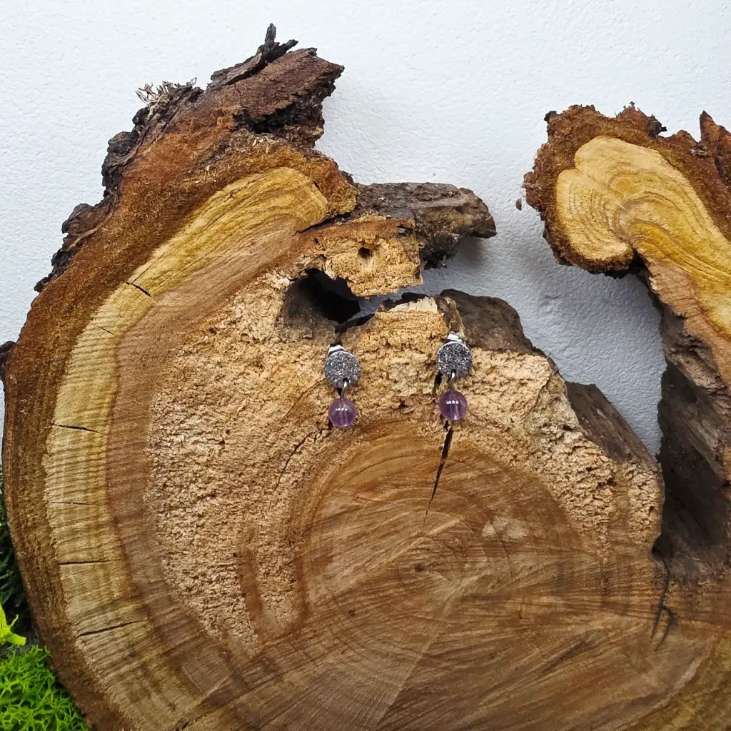 Boucle d'oreille "Una" Améthyste