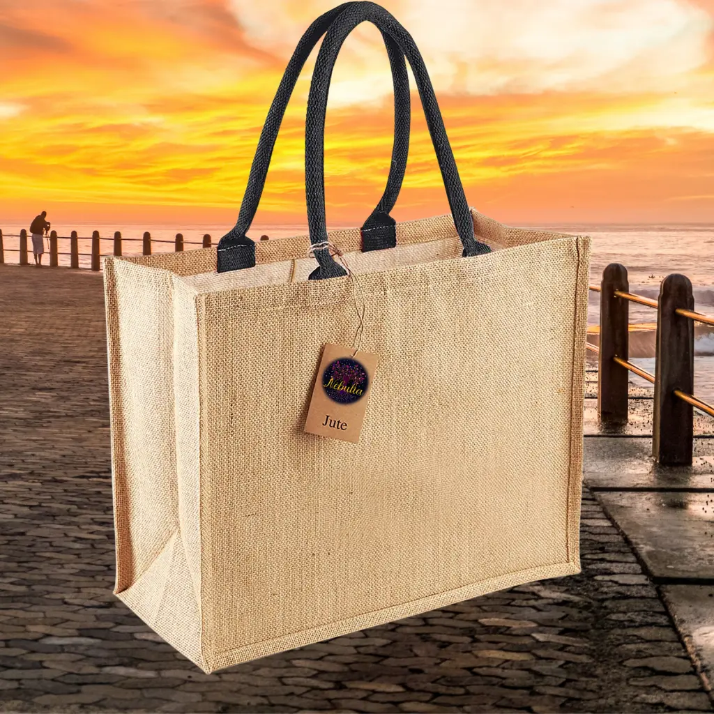 Sac en toile de jute "Créez l'exception qui vous ressemble" (Noir)