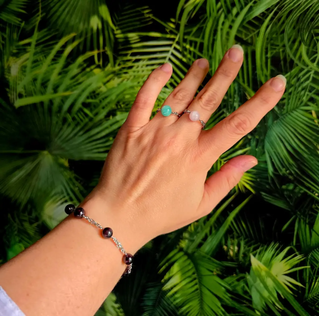 Bracelet Eonix Grenat rouge (perle 8mm) 