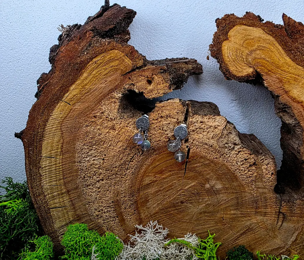 Boucle d'oreille en Labradorite 