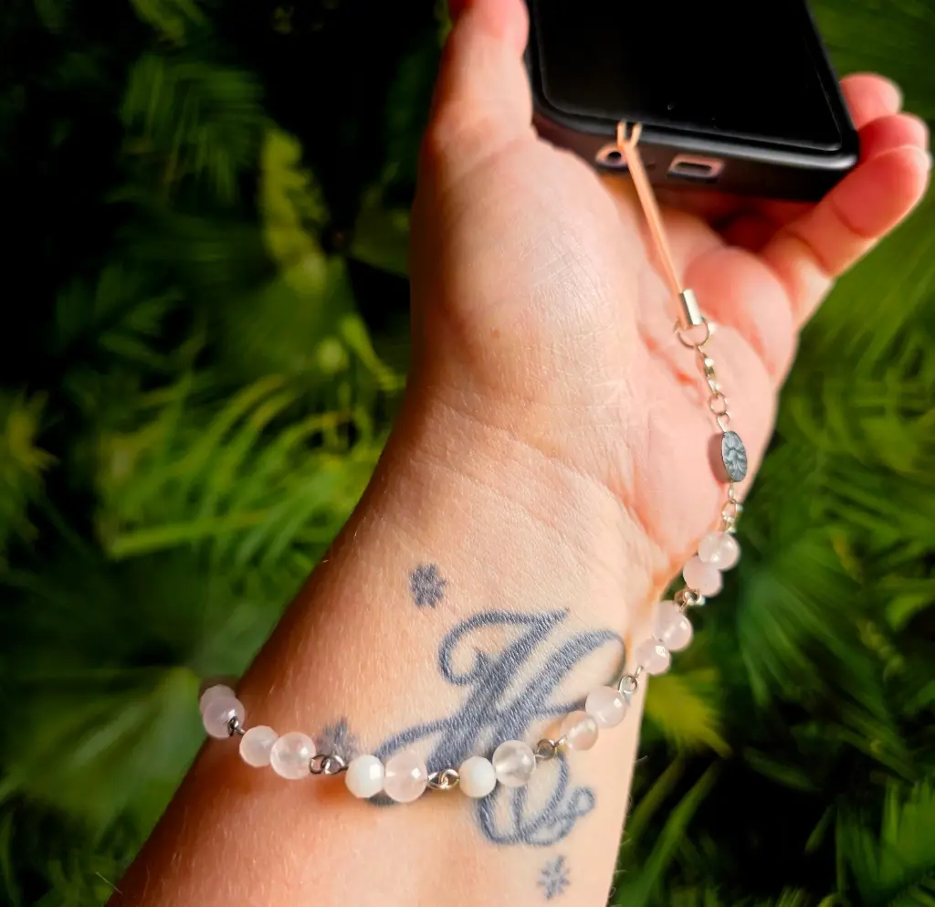 Dragonne de téléphone en Quartz Rose