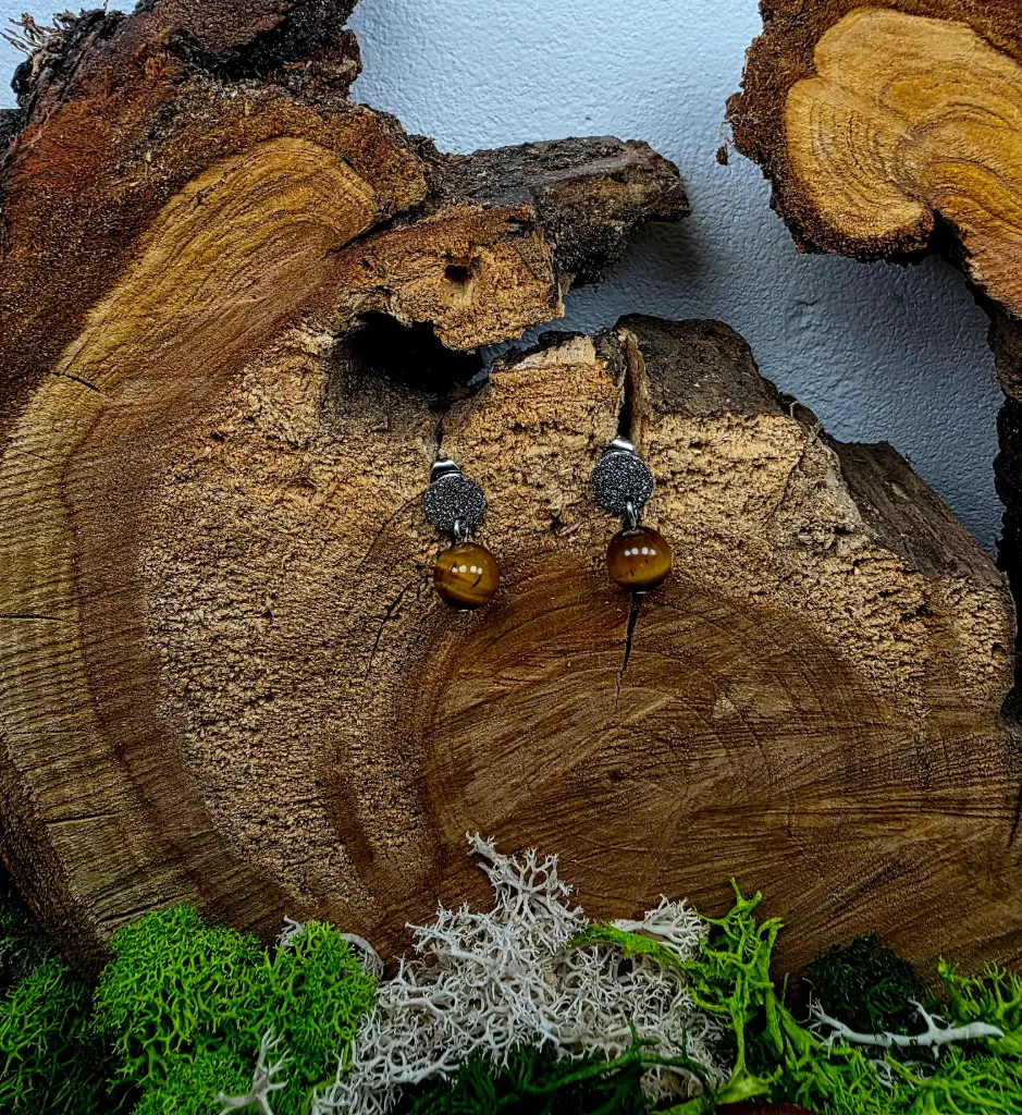 Boucle d'oreille "Una" Oeil de tigre