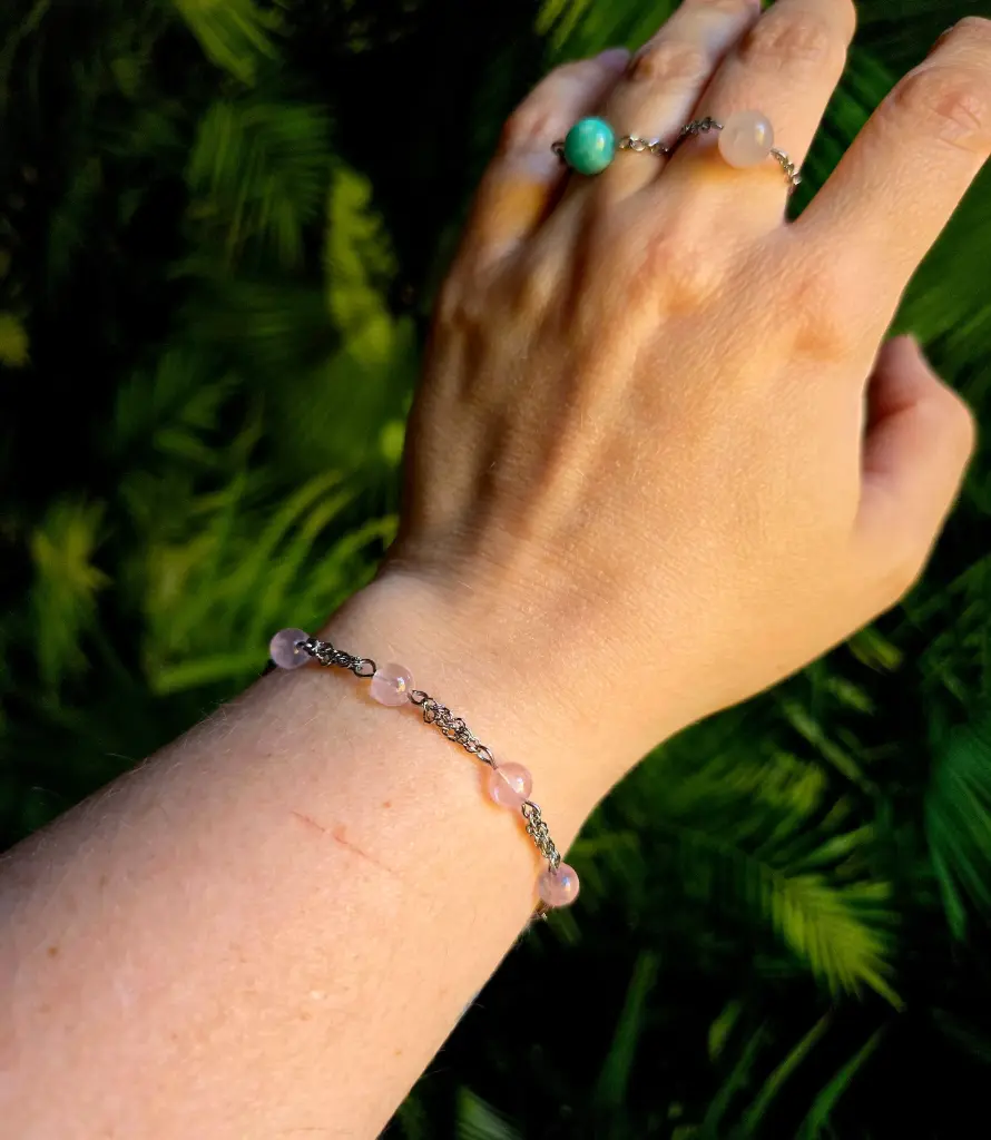 Bracelet Eonix Quartz rose (6mm)