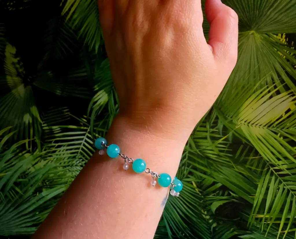 Bracelet Amazonite et Quartz rose