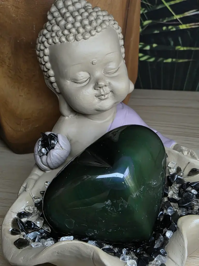 Bouddha cœur Obsidienne Œil Céleste