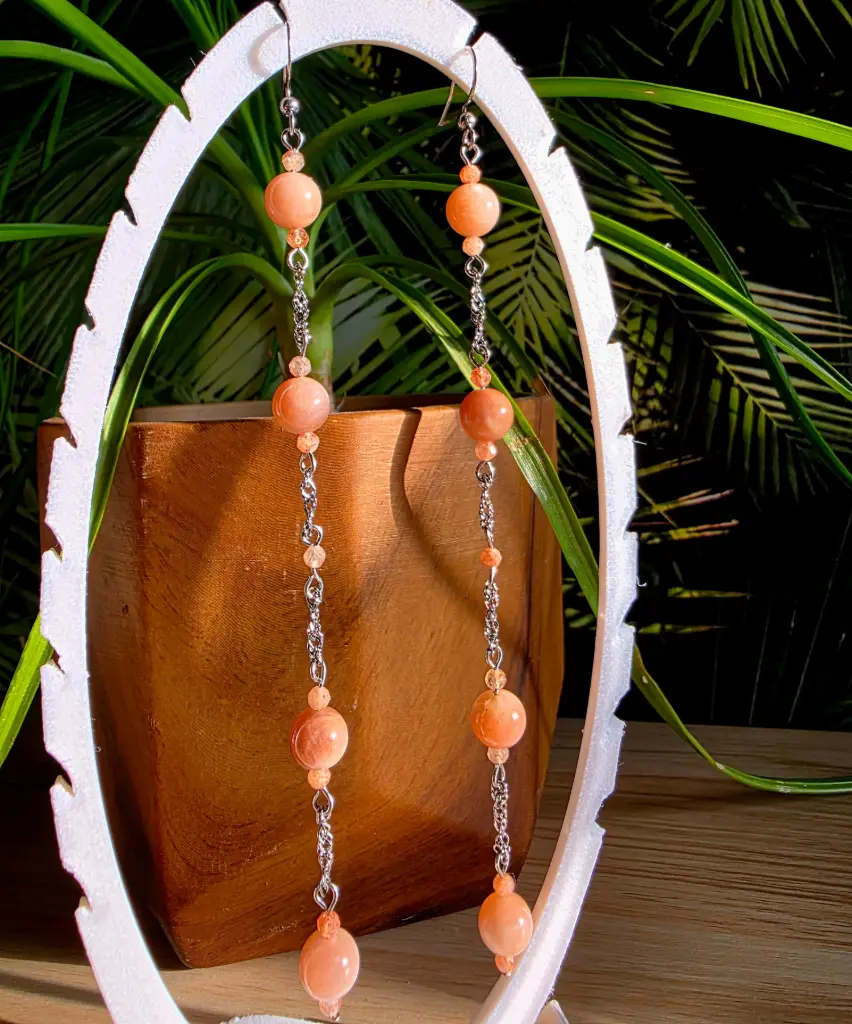 Boucle d'oreille "Altéa" en Pierre de soleil