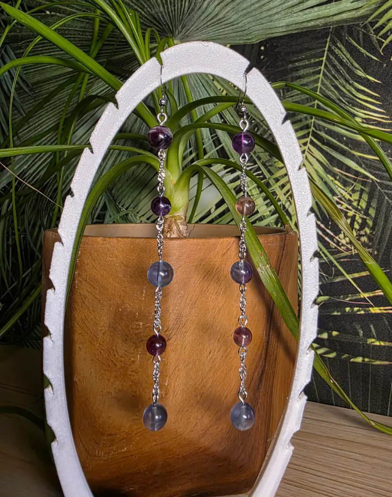 Boucle d'oreille "Altéa" en Fluorine multicouleur