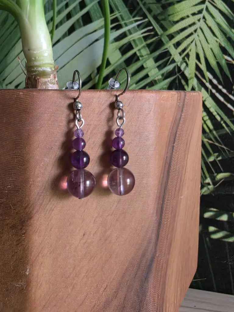 Boucles d'oreilles  "Sérénya" en Améthyste 
