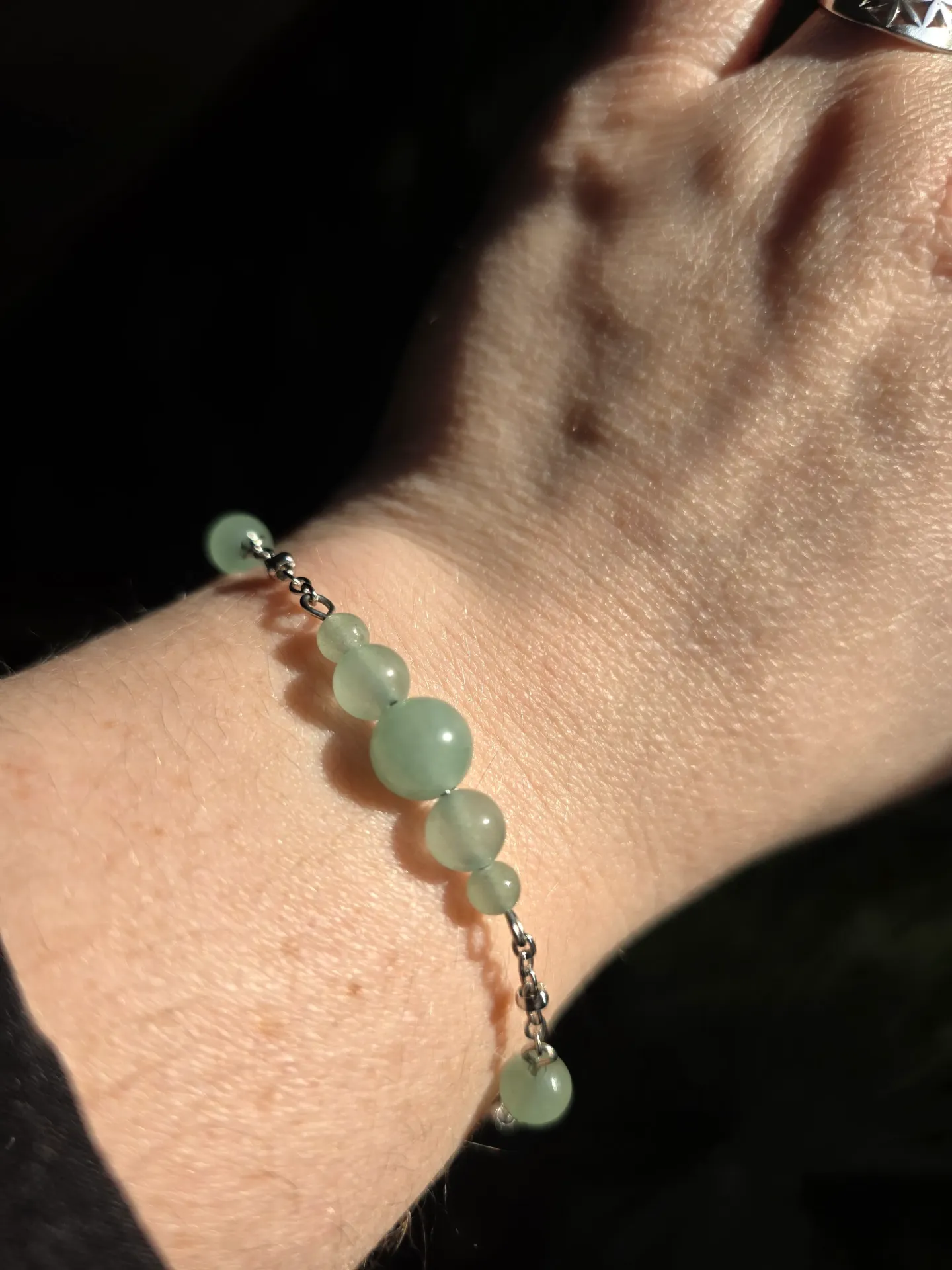 Bracelet "Ambrelune" en Aventurine verte