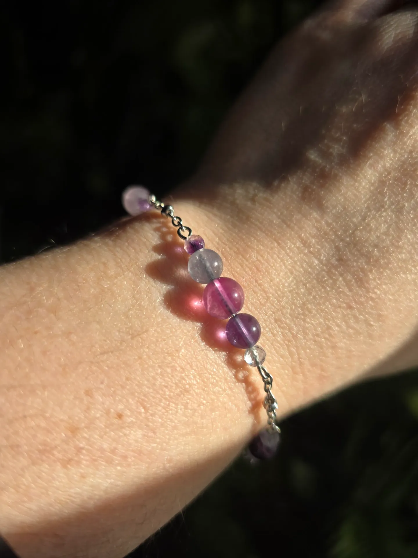 Bracelet "Ambrelune" en Fluorine multicouleur