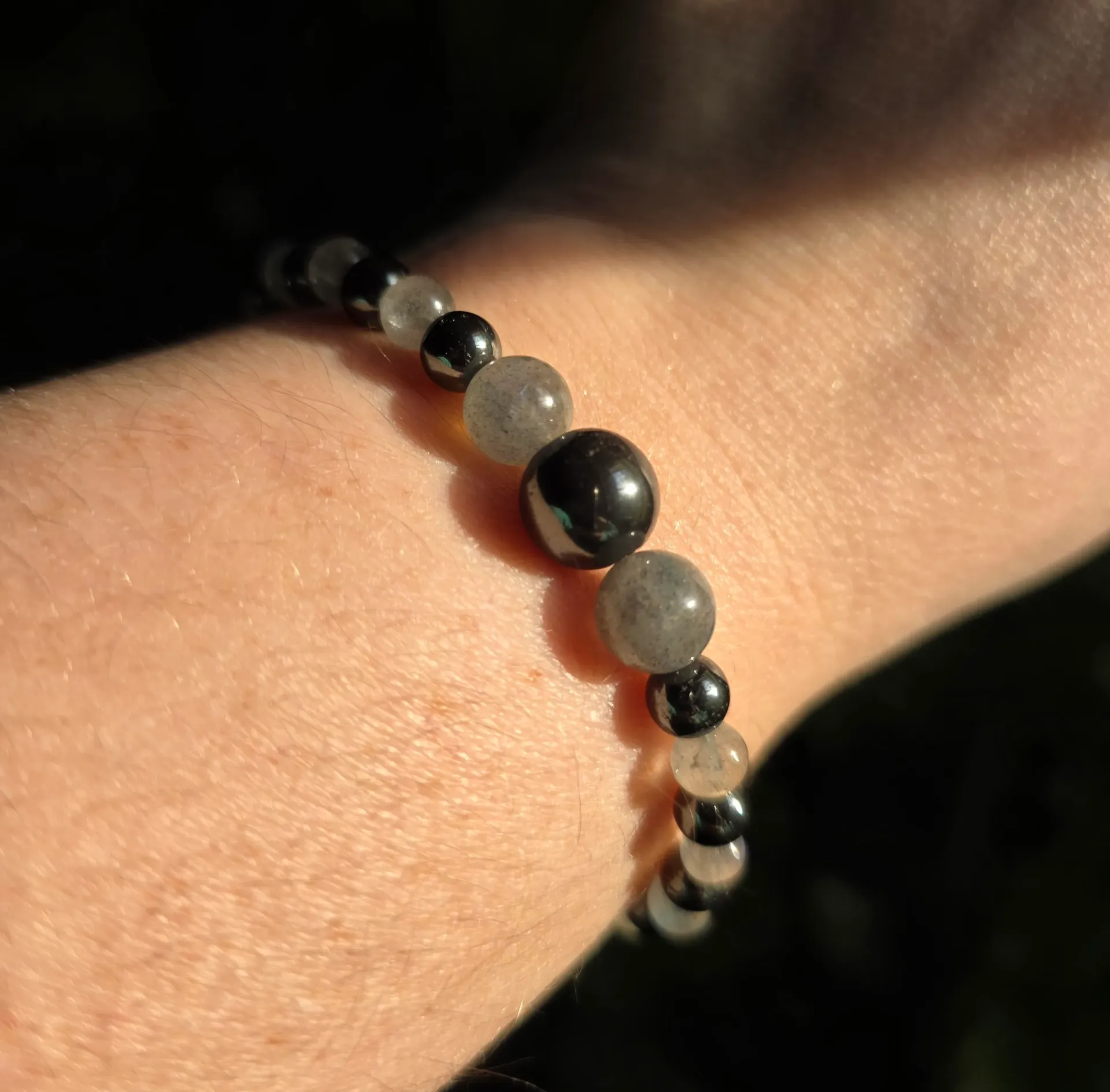 Bracelet Labradorite et Hématite