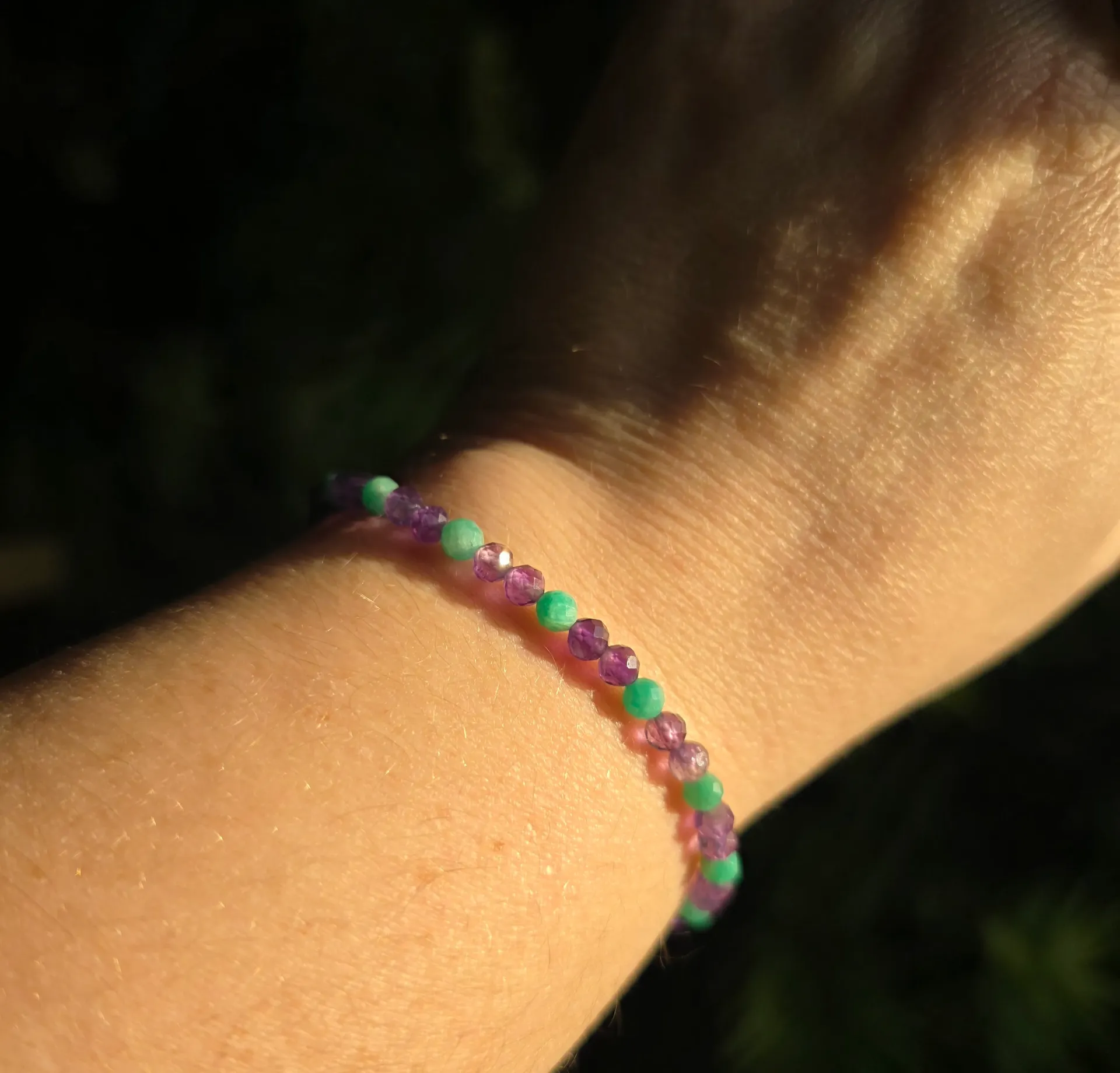 Bracelet Faciéta Améthyste et Amazonite