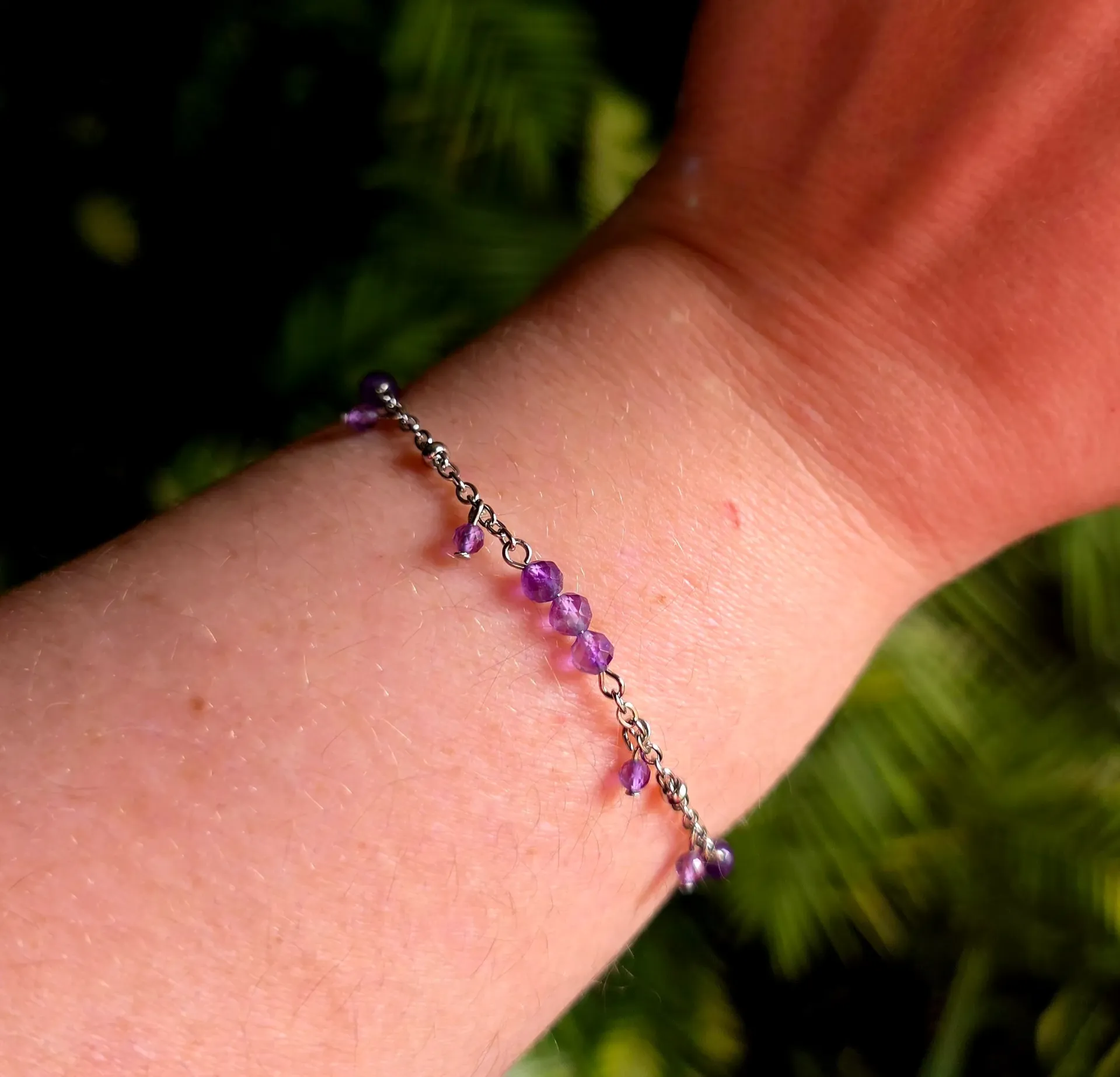 Bracelet en Améthyste perles facettées