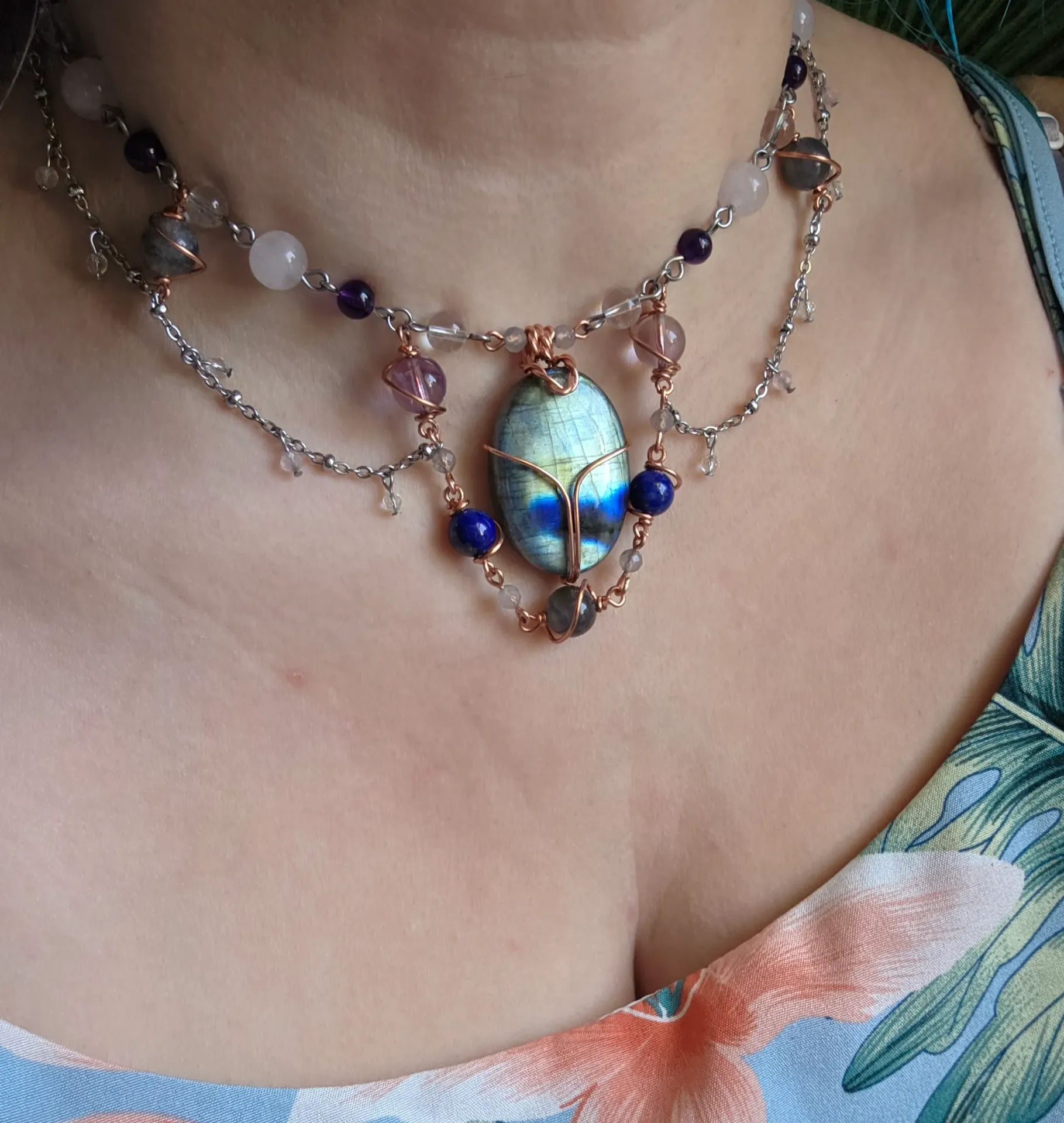 Collier "Nébuleuse Céleste"