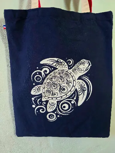 Tote bag Tortue tribal 💙🤍❤️