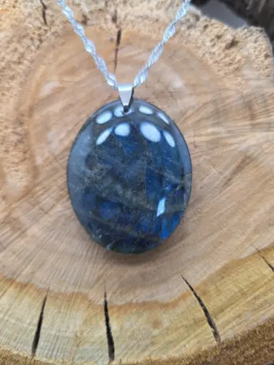 Collier "Aura bleu" N°3