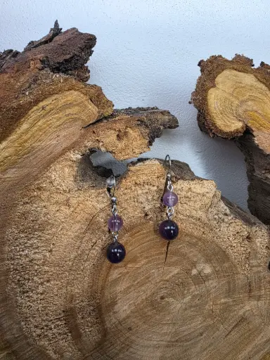 Boucle d'oreille "Douce symphonie" en Améthyste
