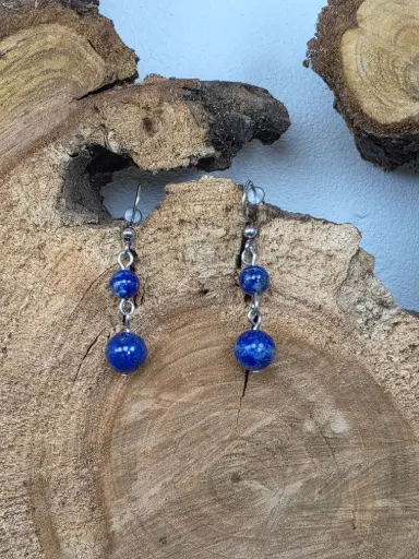 Boucle d'oreille "Douce symphonie" en Lapis lazuli