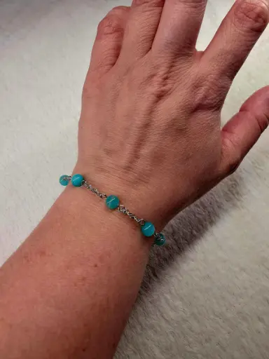 Bracelet Acier inoxydable et perle d'Amazonite