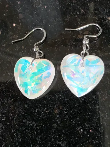 Boucle d'oreille Cœur Holographique 
