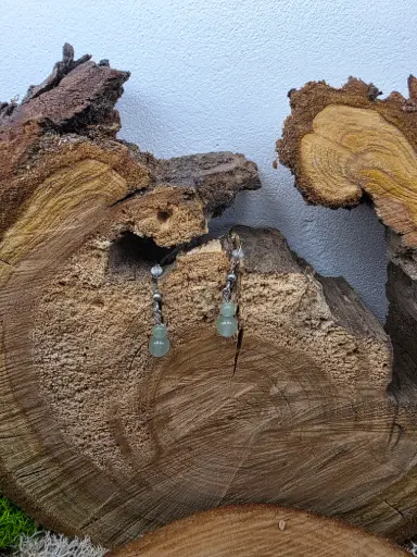Boucle d'oreilles en aventurine verte
