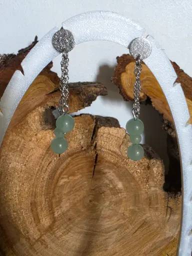 Boucle d'oreille "Lauréa" Aventurine verte