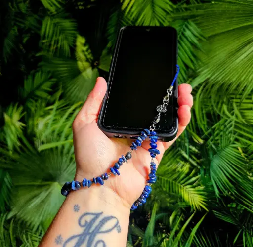 Dragonne de téléphone en Lapis Lazuli