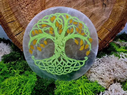 Plaque de Sélénite Arbre de vie
