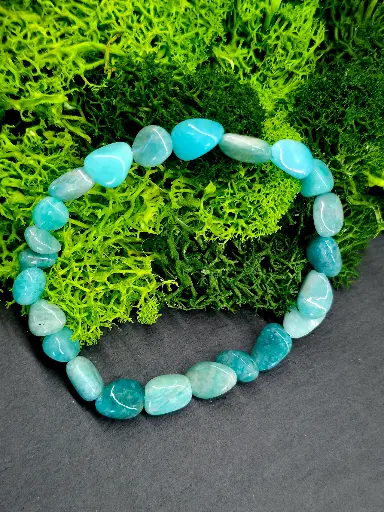 Bracelet Amazonite pierres roulées